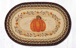 Earth Rugs OP-319 Pumpkin Candy Corn Oval Patch 20&quot; x 30&quot; - £38.75 GBP