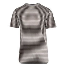 Volcom Men&#39;s T-Shirt Black Grey White Thick Striped S/S Tee (S31) - £13.36 GBP