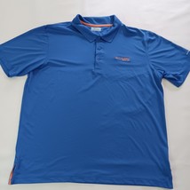 Columbia PFG Polo Shirt Men’s Sz Large Blue Collared Performance Stretch FM6138 image 9