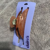 Claire’s Copper Glitter Hair Claw Gold Hardware Sparkle Clamp Clip New - $7.43