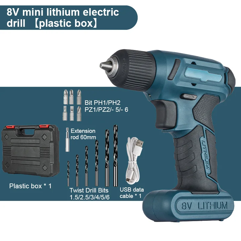 8V Cordless Electric Screwdriver Mini Drill Portable Electric Drill Lith... - £114.32 GBP