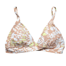 American Eagle Aerie Tan Floral Crossover Band Triangle Bikini Top Size M - £11.20 GBP