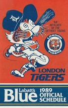1989 LONDON TIGERS MINOR LEAGUE BASEBALL POCKET SCHEDULE  DETROIT TIGERS... - $2.99