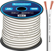 14 Gauge AWG Speaker Wire Cable 100ft White White Speaker Cable Speaker ... - $36.37