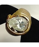 Vintage 18K HGE ring with huge pear shaped gem.  Size 9 Arthur Anderson - £11.88 GBP