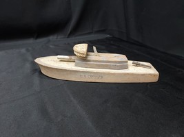 1950s KEYSTONE U.S. CRUISER Wooden Toy Boat Ship With Cannon &amp; Gun - $529.80 MXN