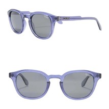 Quay Australia Sunglasses Sleek Midtown Round Blue Frame Smoke Lens Pouc... - $41.58