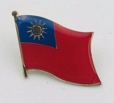 Lot of Four (4) Taiwan Republic of China Waving Flag Pins 1&quot; x 1&quot; - £7.56 GBP