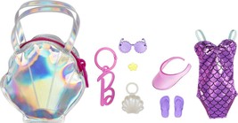 Barbie Clothes Beach-Themed Swimsuit Set - £6.37 GBP