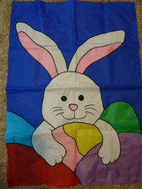 Easter Bunny &amp; Eggs Flag Banner Outdoor waterproof 39 X 27.5&quot; - $12.86