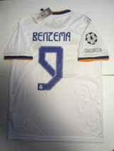 Karim Benzema #9 Real Madrid UCL Stadium White Home Soccer Jersey 2021-2022 - $1,492.73 MXN