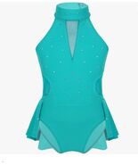 new IEFIEL girl&#39;s Dance Leotard sz 10-11y rhythmic gymnastics aqua blue ... - $398.88 MXN