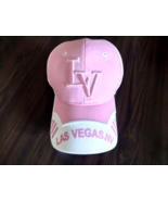 Las Vegas LV Pink Fabric Fastener Strap Hat Baseball Cap Cotton 1 Size Fits Most - £9.08 GBP