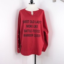 New Misslook Women&#39;s L Old Lady Warrior Queen Red Pullover Casual Oversi... - £14.16 GBP