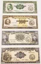 Lot of 4 Philippines Notes 10p, 20p, 100p, and 200p in AU - Unc Condition - $98.98