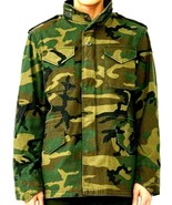 Alpha Industries Mens Military Woodland Camouflage Coat Field Camo Medium Long - £58.15 GBP