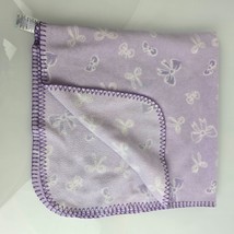 Baby Connection Purple Bow Receiving Blanket 30&quot; x 30&quot; Security Lovey Ba... - $8.90