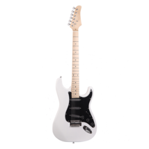 ST Stylish Electric Guitar with Black Pickguard White - £184.52 GBP