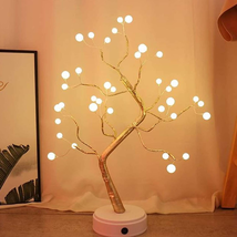 MYSNKU DIY Led Desk Tree Lamp, Desk Table Decor 36 Pearl LED Lights for Home,Bed - £23.87 GBP