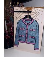Handmade Diamond Painting - Sparkling Blue Luxury Designer Inspired Cardigan - $210.00