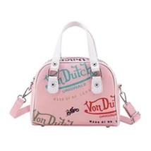 Von Dutch Handbag Designer Baby Pink Hearts Shoulder Bag Chrome Crossbod... - $31.08+