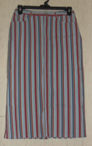 EXCELLENT WOMENS EVAN-PICONE STRETCH FIVE POCKET LONG STRIPED SKIRT  SIZE 6 - £19.81 GBP