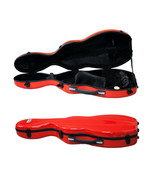 VIOLIN Case PAITITI Cello Shaped Full Size Red Fiber Glass Violin Case S... - $176.57 CAD