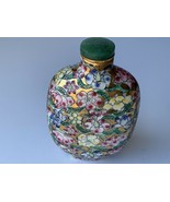 Vintage mille fleur thousand flower hand painted large snuff bottle - £51.95 GBP
