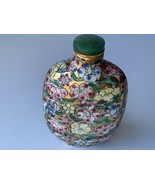Vintage mille fleur thousand flower hand painted large snuff bottle - $1,265.06 MXN
