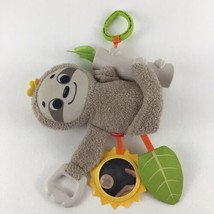 Fisher Price Slow Much Fun Stroller Sloth Plush Baby Toy Sensory Details Mirror - $19.75