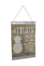 24 Inch Rustic Wood Pineapple Wall Hanging Inspirational Sign Decor Plaque Art - £28.76 GBP