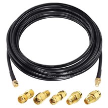 Sma Male To Sma Female Rf Coaxial Coax Cable 25Ft + 5Pcs Rf Coax Adapter Kit, Sm - £27.35 GBP