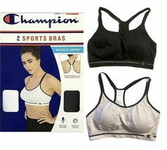 Champion Women&#39;s 2 Pack Seamless Sport Bras (Large, White/Black) - £15.77 GBP