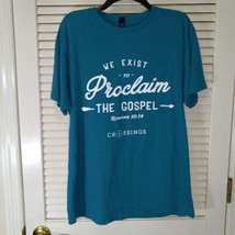 Christian T-Shirt Adult Size L Short Sleeve Green Crew Neck Gospel Jesus... - £11.76 GBP
