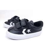 Converse All Star Black Leather Two Hook Loop Straps Shoe Size 4 - £13.72 GBP