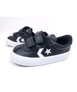 Converse All Star Black Leather Two Hook Loop Straps Shoe Size 4 - $24.12 CAD