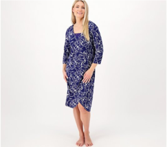 Breezies Women&#39;s Sleep Dress with Lace Detail (Navy Floral, XX-Small) A573640 - £14.64 GBP