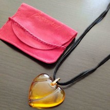 Baccarat crystal Yellow Heart Pendant Necklace Glass - $130.16