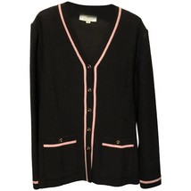 St. John by Marie Gray Collection Knit Blazer Sweater Women’s Black Sz M... - £137.61 GBP