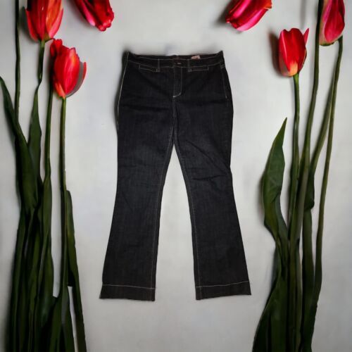 NYDJ Women&#39;s Denim Jeans Size 12 Blue Dark Wash Straight Leg Stretch Pan... - $24.70