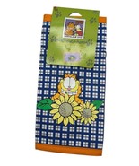 Vtg Retro Garfield &amp; Odie Kids Pouch Half Apron Blue Plaid Sunflowers Co... - $180.59 MXN