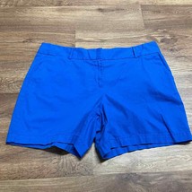 Ann Taylor Loft Womens Solid Blue Chino Shorts Size 14 Cotton Casual Summer - $25.74