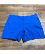 Ann Taylor Loft Womens Solid Blue Chino Shorts Size 14 Cotton Casual Summer - £20.62 GBP