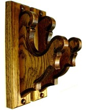 Oak Wooden Gun Rack Hangers Rifle Shotgun Old Style Wall Mount Display 2... - $29.95