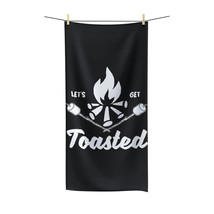 Super Soft &amp; Absorbent &quot;Let&#39;s Get Toasted&quot; Marshmallow Campfire Bath Towel - $50.47+