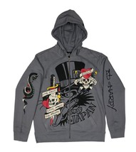 Ed Hardy LKS Skull Mens Zip Up Ho: Light Grey / Style: EHM1301-46 - $69.00