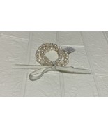 Set 3 Strand Stackable Baroque Freshwater White Pearl Stretch Bracelet - $46.71