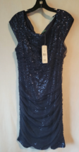 NWT NEW $220 Ralph Lauren Evening 16 dress sequin blue formal cocktail - $79.99