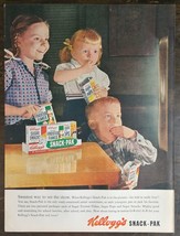 Vintage 1956 Kellogg&#39;s Cereal Snack-Pak Kids  Full Page Original Ad 823 - £5.46 GBP