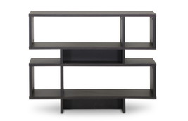 Lilac 4-Level Faux Wood Grain Dark Brown Modern Bookshelf - $3,885.84 MXN